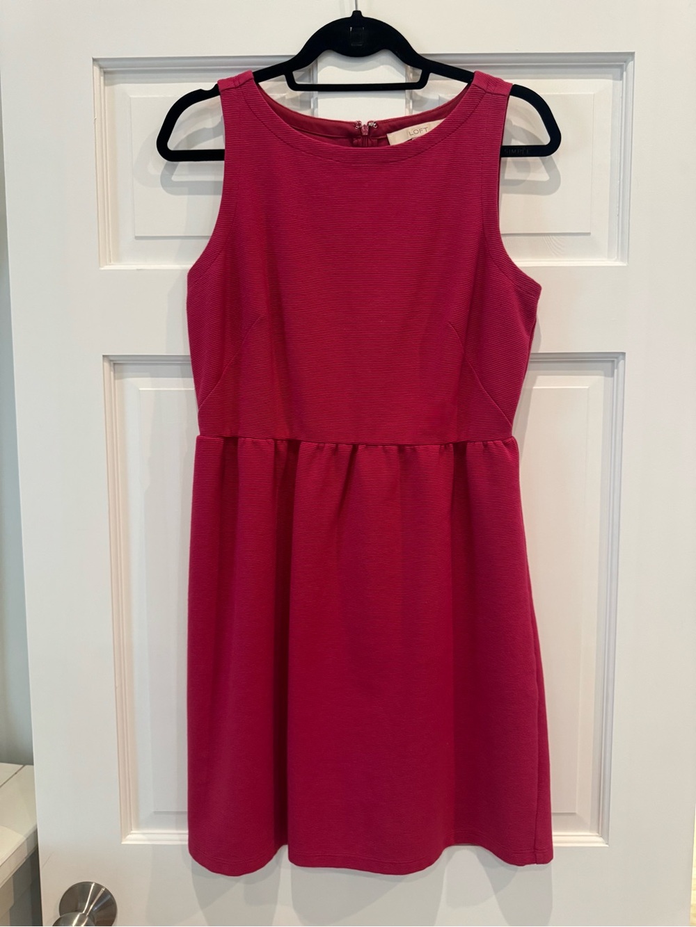 LOFT Sleeveless Hot Pink Fit-and-Flare Dress